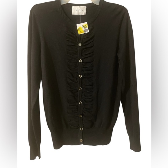 NWT SLEEPER Cardigan Black Gold Button Down - Picture 1 of 3